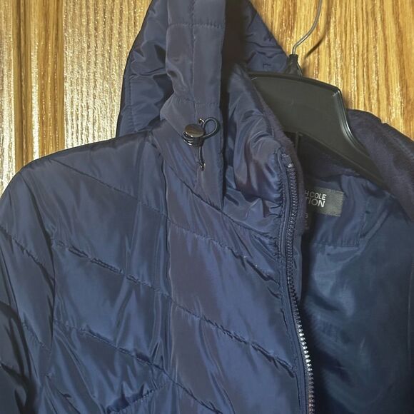 NWOT Women’s Kenneth Cole Reaction XXL navy long down feather coat - Picture 4 of 11